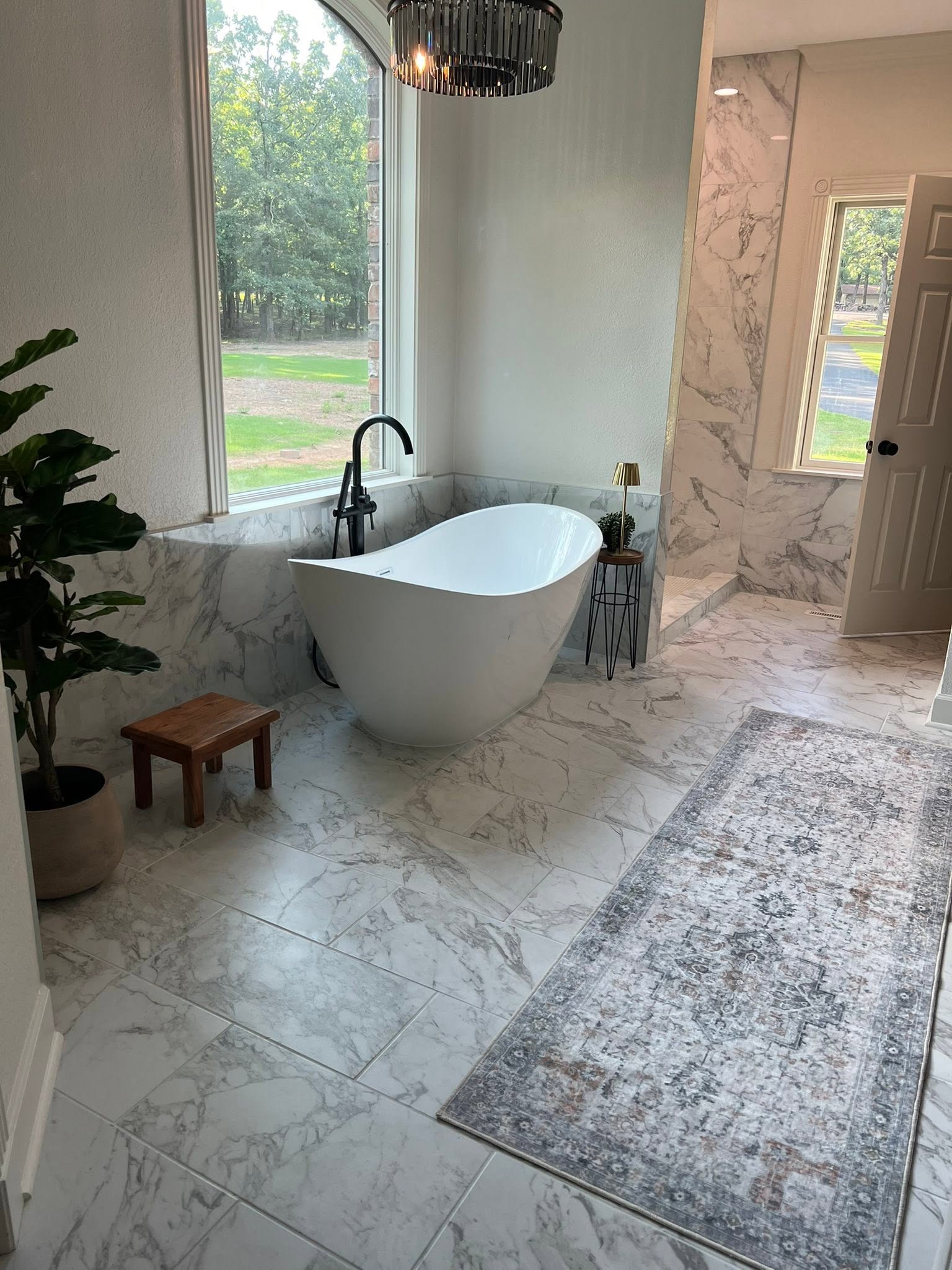 Finished bathroom and closet remodel by Mayfield Construction
