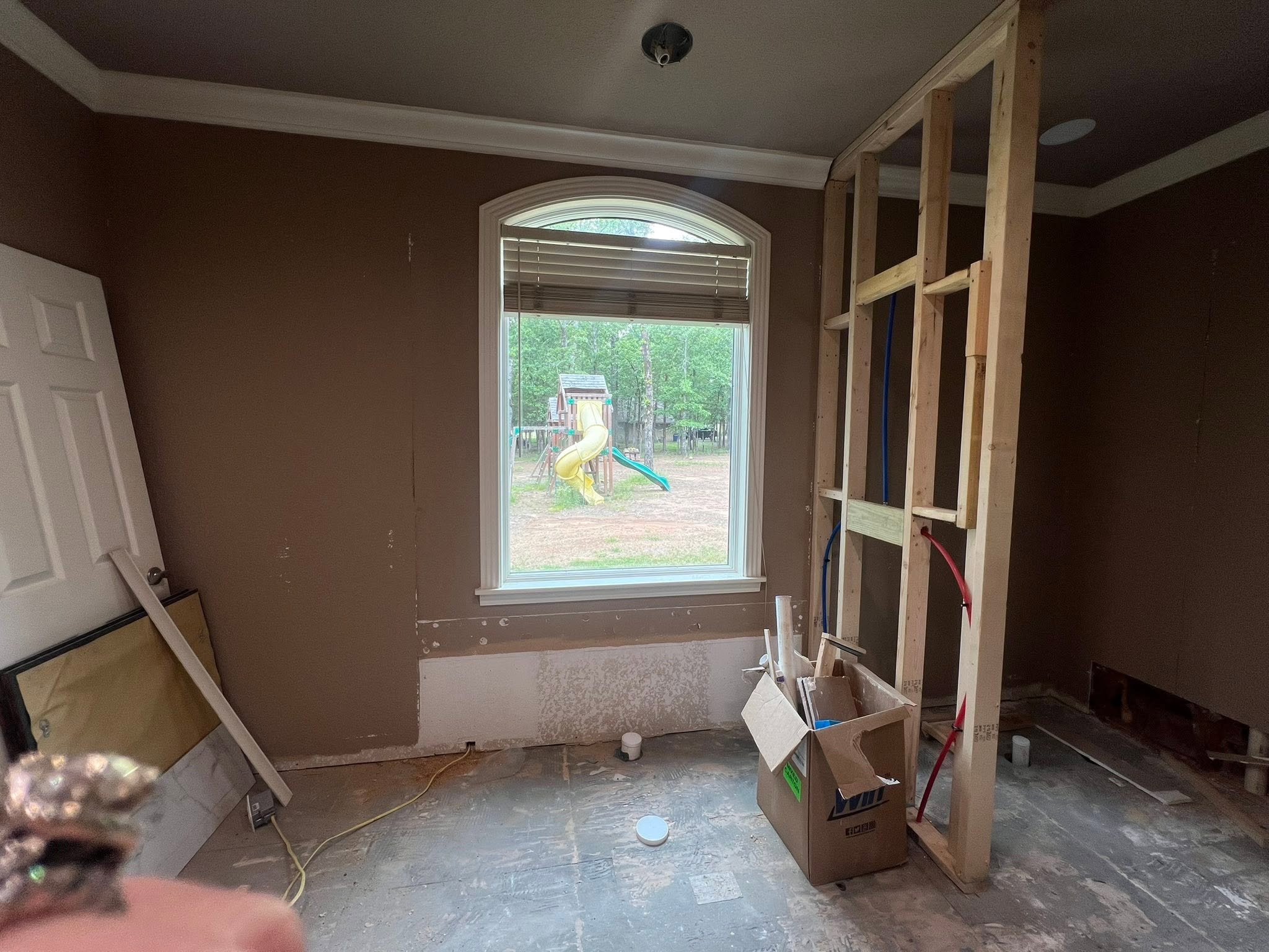 Bathroom and closet remodel in progress by Mayfield Construction